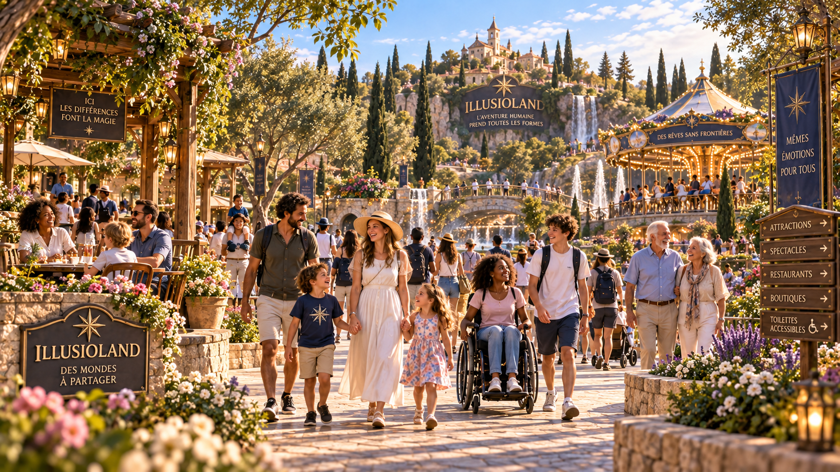 Illusioland imaginé pour les familles, enfants, seniors et visiteurs en situation de handicap